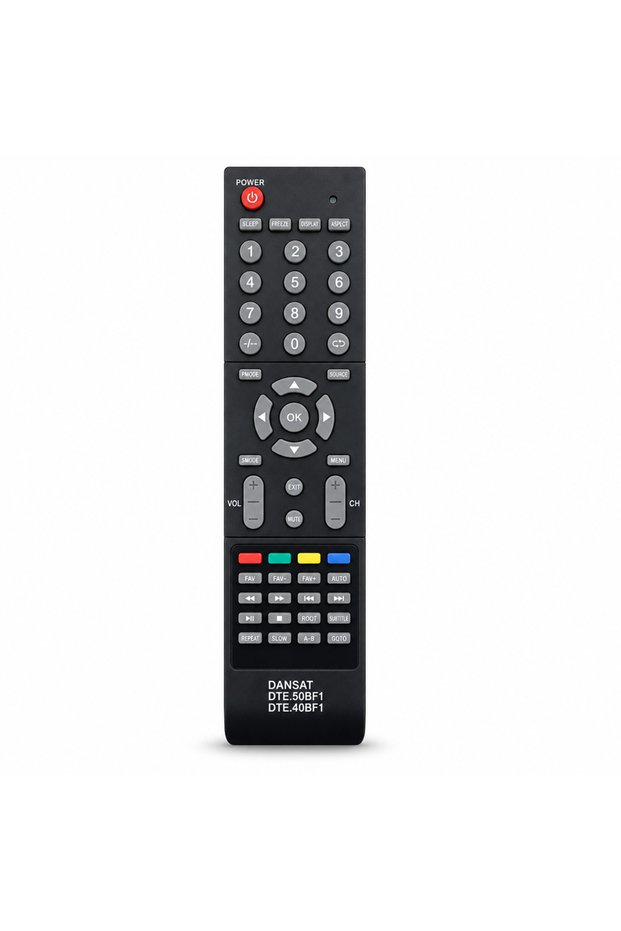 جهاز التحكم عن بعد الخاص بتلفزيون DANSAT، موديل DTE.50BF1 / DTE.40BF1 - باللون الأسود.
