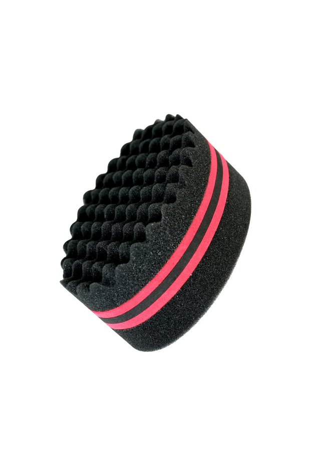 SS24-black-02 2-in-1 Afro Hair Styling Set: Curl Sponge & Stainless Steel Pick Comb – Soft Foam Tool