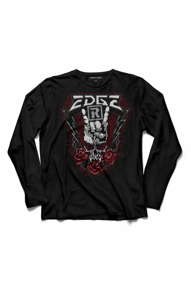 Edge Adam Joseph Copeland WWE American Wrestling Crepe Black Long-Sleeve T-Shirt