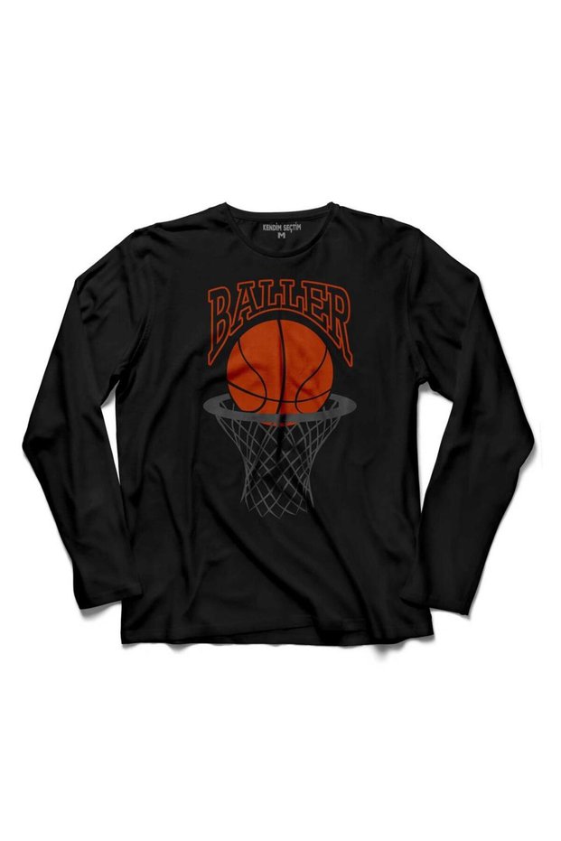 Baller Basketball NBA Basketball Player Three-Point Shot Crepe Long-Sleeve T-Shirt