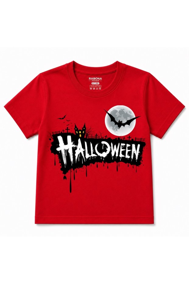 Haunted Halloween – Full Moon Bat Gothic Horror Graphic Kids' Cotton T-Shirt