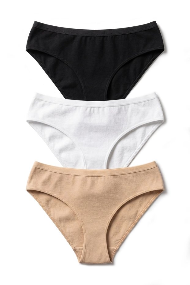 Women's 3-Pack of Thin, Cotton Briefs with Elastic Waistband