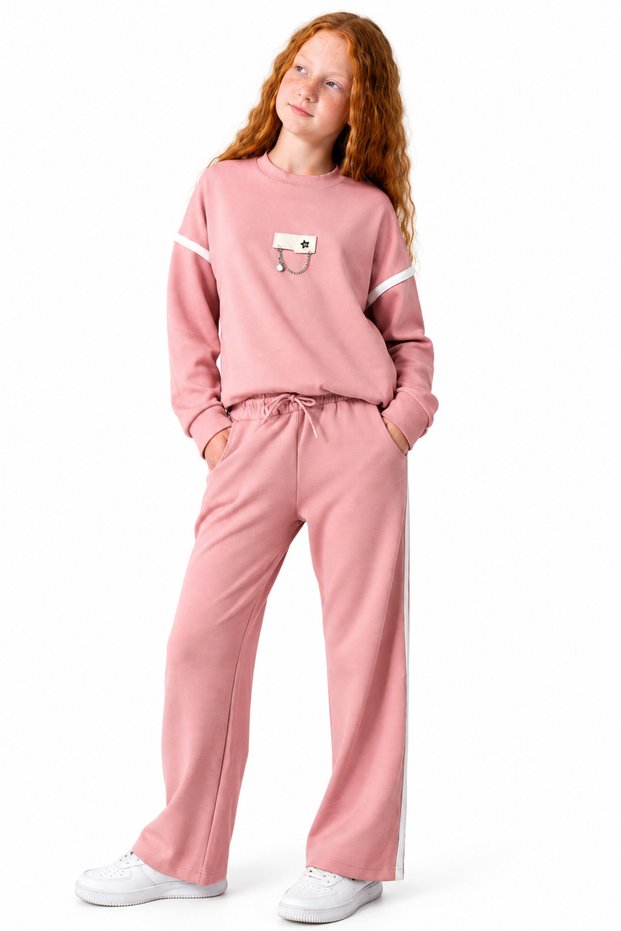 GIRLS' CLOTHING TOP AND BOTTOM SET—VERY STYLISH SEASONAL SET, SOFT AND TRUE TO SIZE