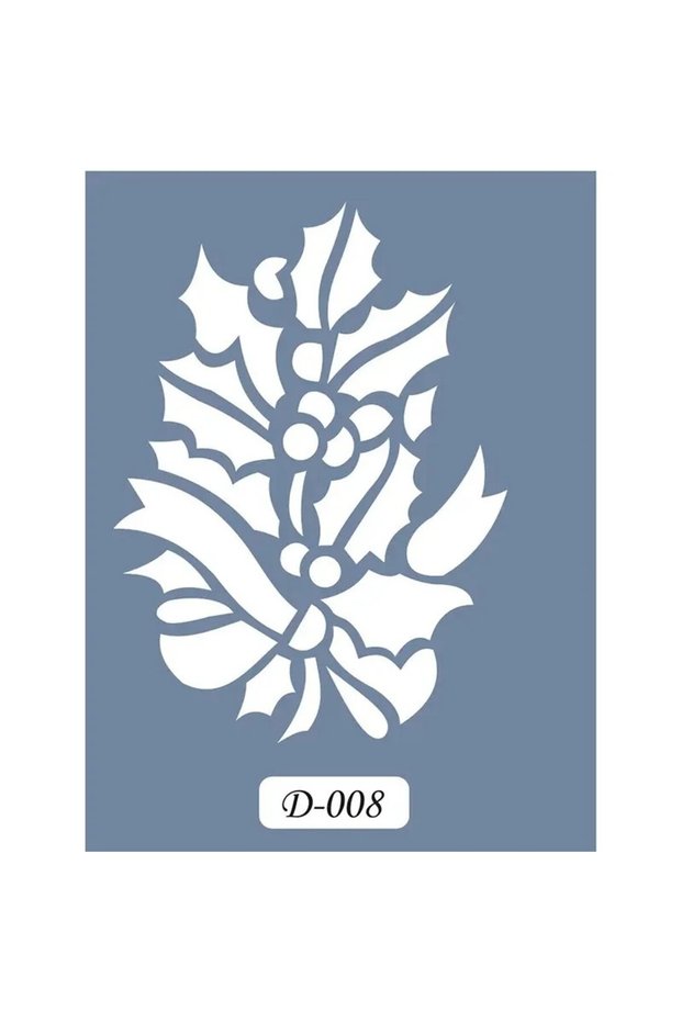 D08 New Year's Flower Model D Series Stencil 15x20 cm