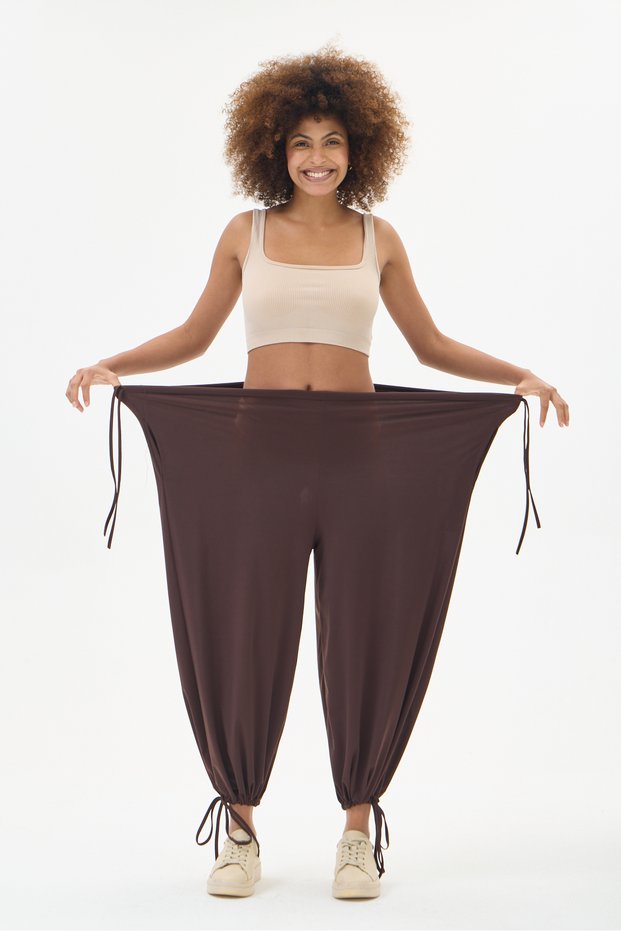 Shalwar Pants with Adjustable Drawstrings at the Waist and Ankles and Side Pockets: Sandy Shalwar