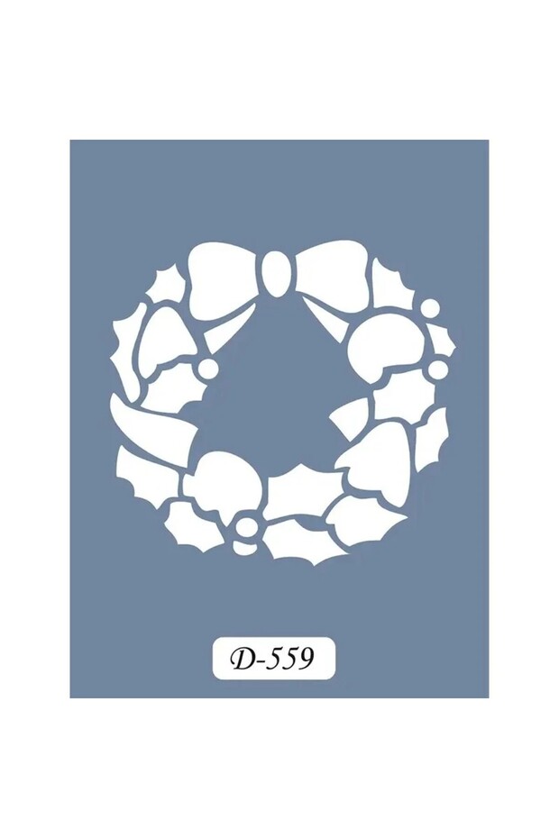 D559 New Year's Wreath Model D Series Stencil 15x20 cm