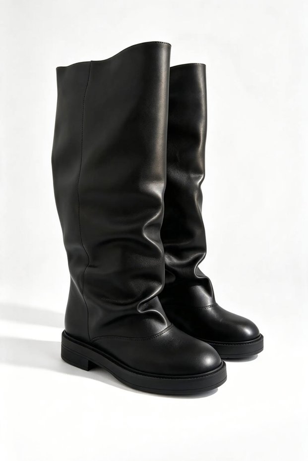 Daniella Black Leather Extra-Wide Women's Ankle Boots