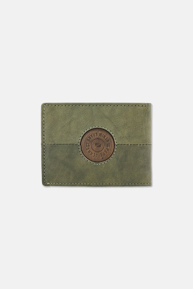 Men Brand Logo Wallet, Olive