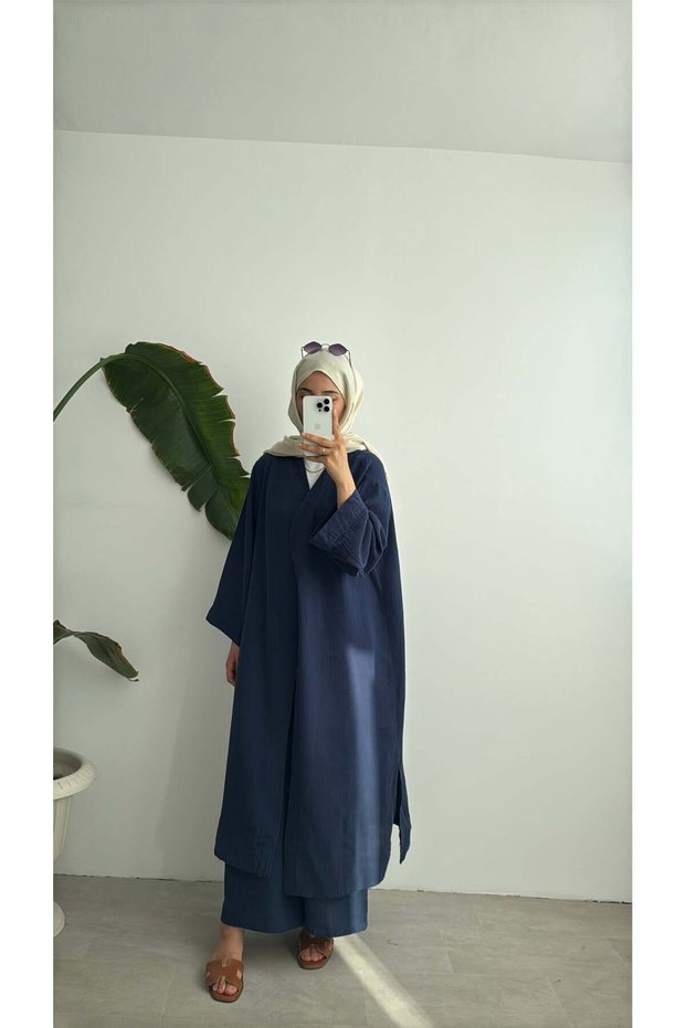 MAAR 100% Cotton MUSLIN SET - NAVY BLUE