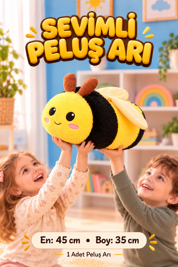 45 cm Cute Plush Bee – Soft Yellow and Black Bee Toy – 1 Piece