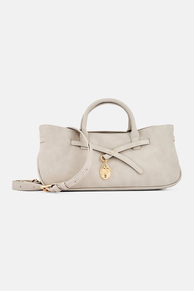 Women Brand Logo Hand Bag, Light Grey