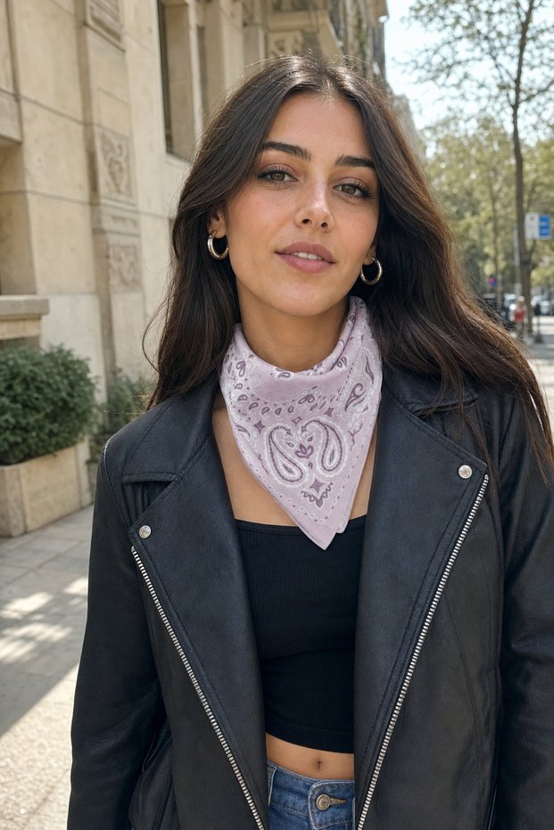 100% Cotton Ethnic Patterned Scarf/Bandana, 50x50 cm