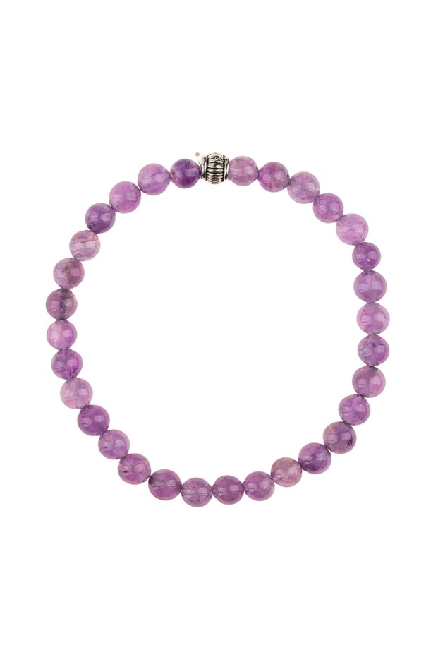 Amethyst Natural Stone Bracelet (6mm Sphere Cut)