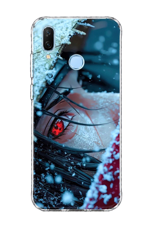 Huawei P Smart 2019 Compatible Transparent Phone Case with Anime Red Eye Print, Unprinted