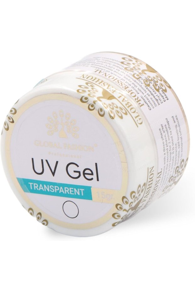 Global Fashion UV Gel for Nail Extensions | (Transparent 15g) - UV LED Builder for Nail Extensions and Strengthening, Salon and Home Manicure