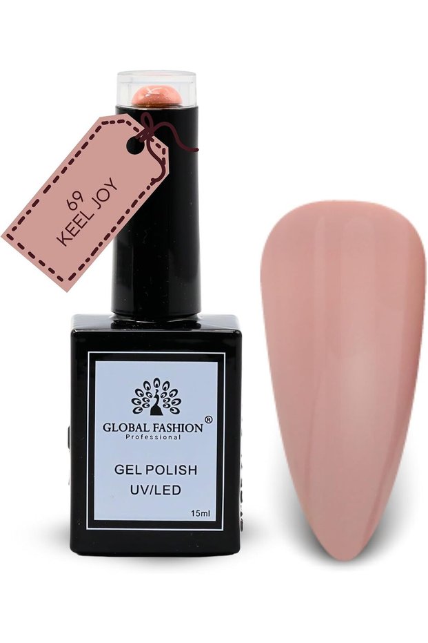 Black Elite Gel Nail Polish 069 Keel Joy (Rose Nude), 15ml - Soak Off UV LED Gel Polish, Long-Lasting High Gloss Colour for Salon and Home Manicure