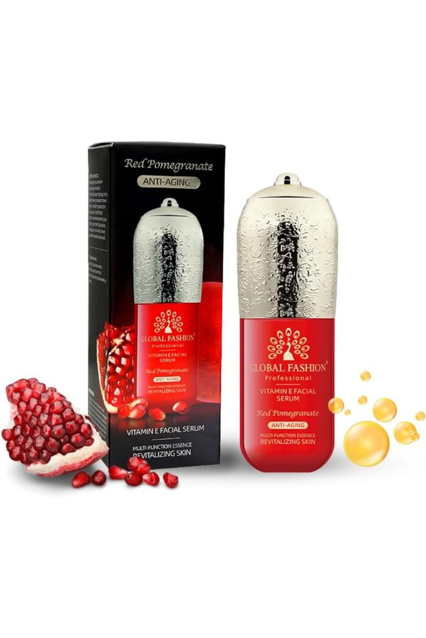 Vitamin E Face Serum with Red Pomogranate, Hydrating Facial Serum for Anti-Aging, Dark Spots, Wrinkle Repair, Pore Minimizer, Brighter Complexion, Improves Skin Texture, All Skin Types - 50 ml