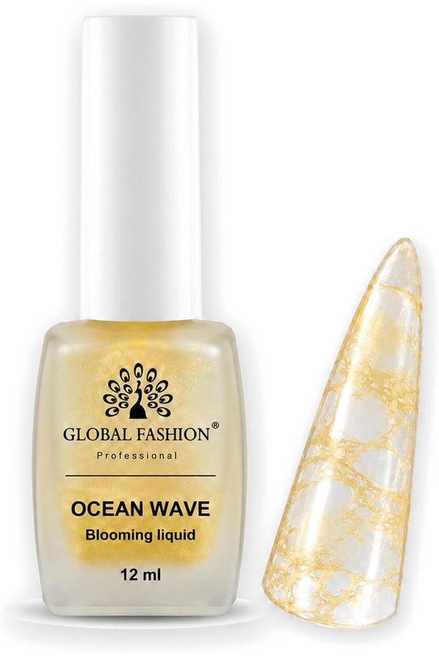 Global Fashion Ocean Wave Blooming Liquid 12ml, Bubble & Lace Nail Art, 07