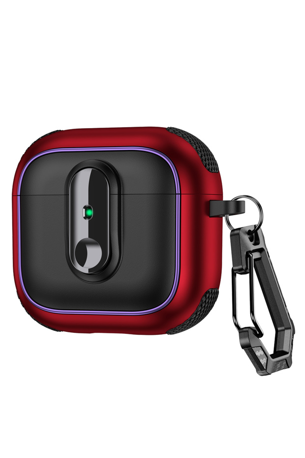 For Airpods 4 Red Armor locking clasp Earphone Cover For AirPods 4 3 2 Pro 3 With Plated Purple Stri