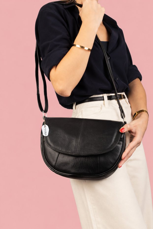 Women's Genuine Leather Curved Turquoise Extra-Soft Messenger Bag
