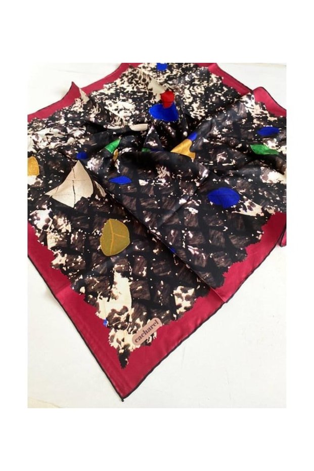 Pure Tivil Silk Scarf 8441313 - 913 Red Mixed Pattern