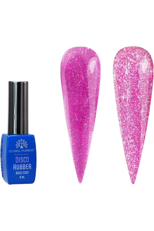 Disco Reflective Rubber Base | 8ml | Long-lasting Shine | Nail Art | (07)