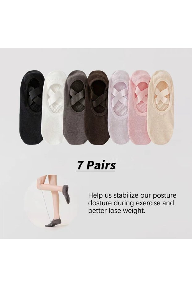 xindijiaocha-7se Professional Women Yoga Sock Silicone Anti-slip Ballet Pilates Socks Women Backless