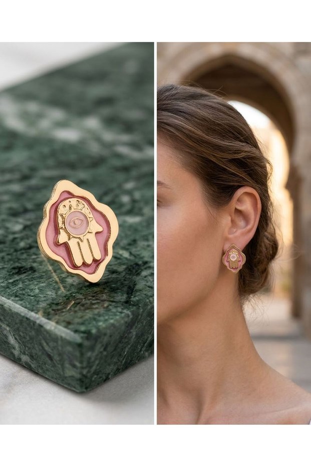 Mineli Fatma Mother Hand Earrings