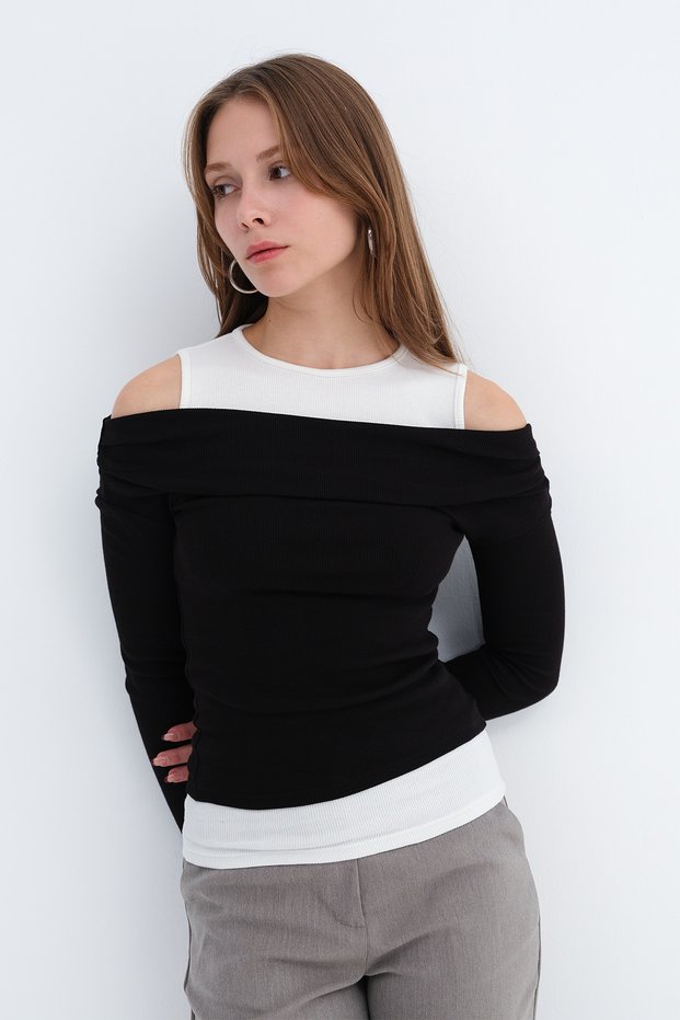 Athlete Detailed Asymmetrical Blouse B9051