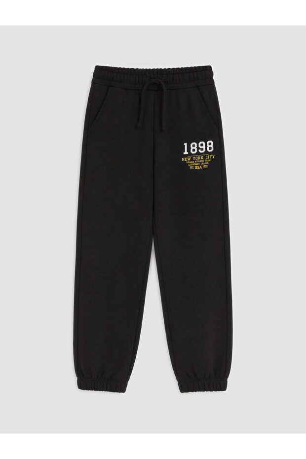 Peak New Season Black Printed Boys' Jogger Sweatpants