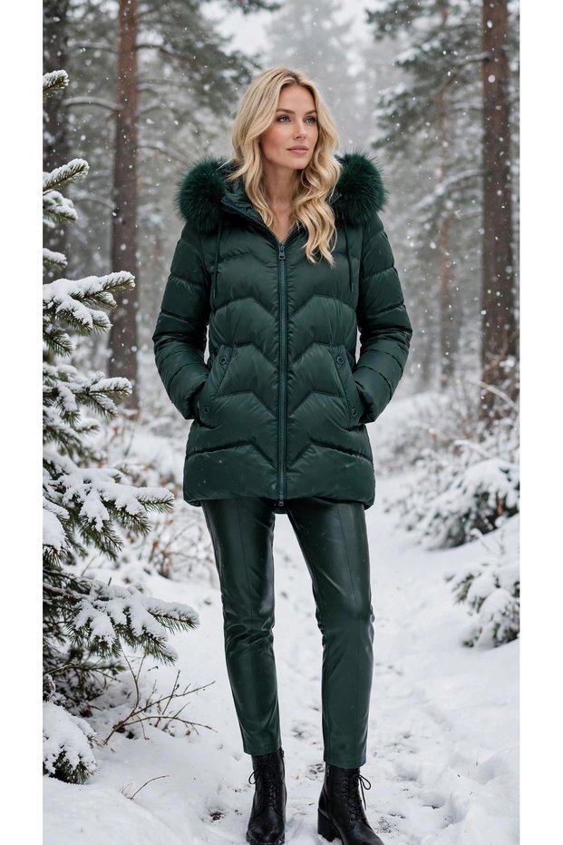 Winter jacket with satin look