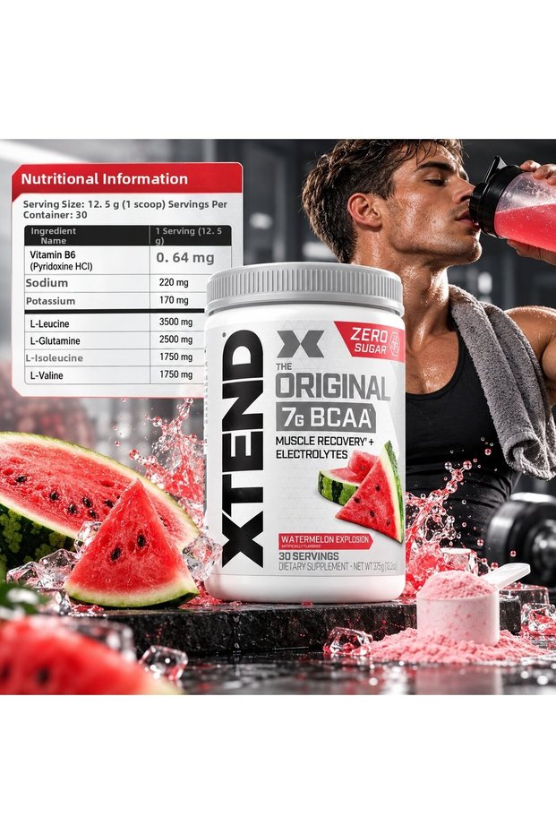 Bcaa Glutamine Muscle Recovery Electrol 390 g - Watermelon