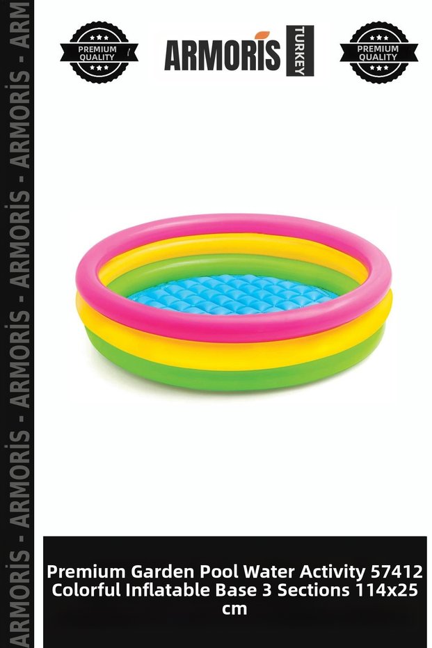 Premium Garden Pool Water Game Activity 57412 Colorful Inflatable Base 3 Sections 114X25 cm