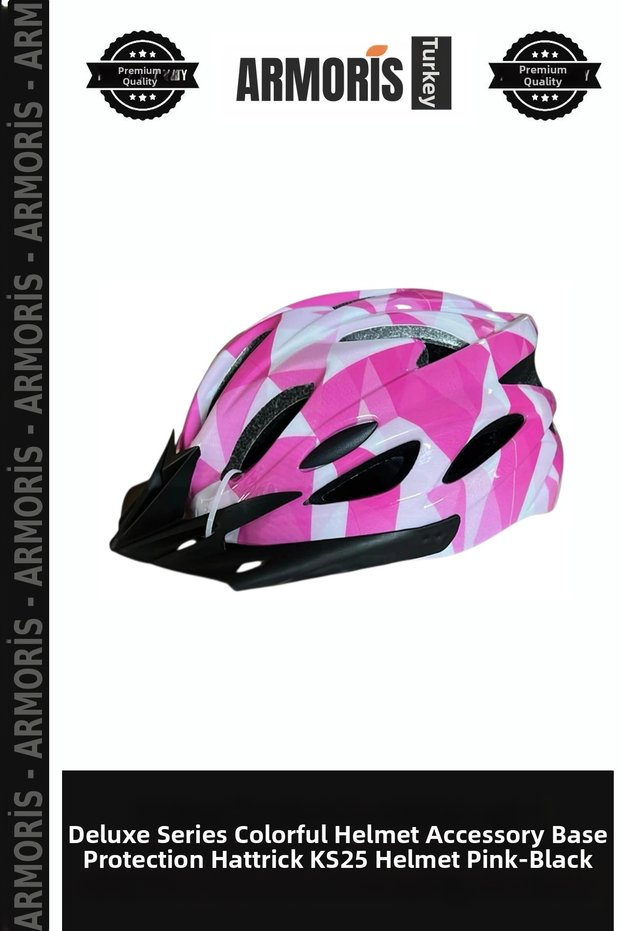 Delux Series Colorful Headgear Accessory Bass Protection Hattrick Ks25 Helmet Pink-Black Helmet