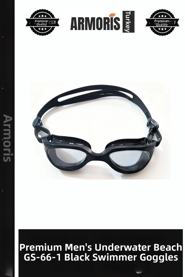 Premium Men's Underwater Coast Gs-66-1 Black Swimming Goggles