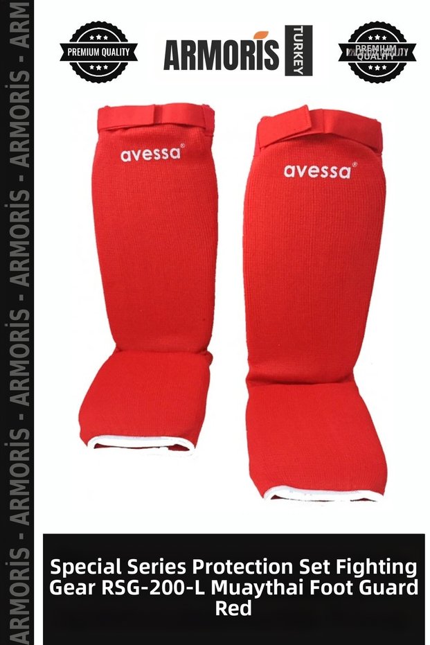 Special Series Protection Set Fighting Equipment Rsg-200-L Muaytai Foot and Calf Protector Red