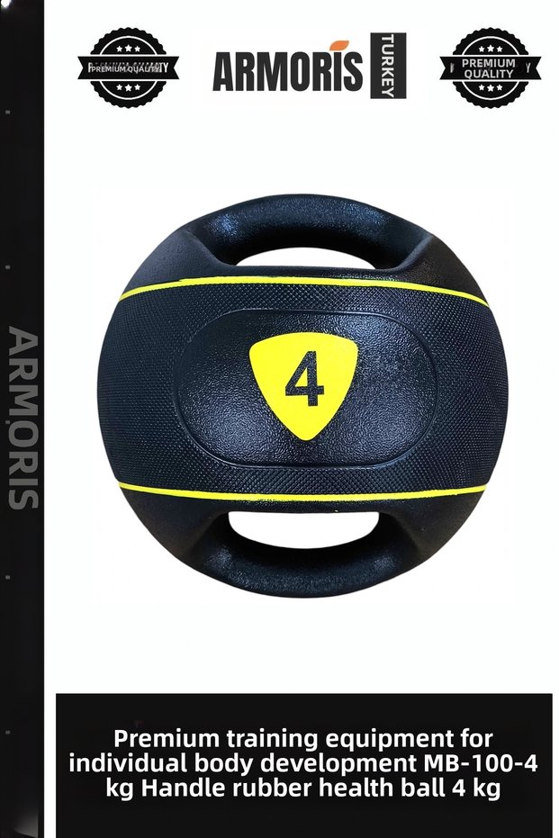 Premium Training Equipment Individual Fitness Bodybuilding Mb-100-4 kg Rubber Health Ball with Handle 4 kg