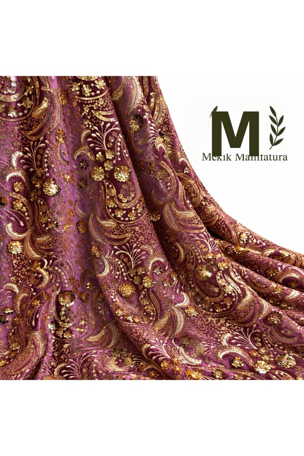 Sequin Embroidered Velvet Fabric (Velvet)
