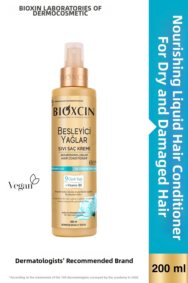 Nourishing Oils Liquid Hair Conditioner 200 ml - Sulfate-Free. For Dry and Damaged Hair, Prevents Hair Loss.