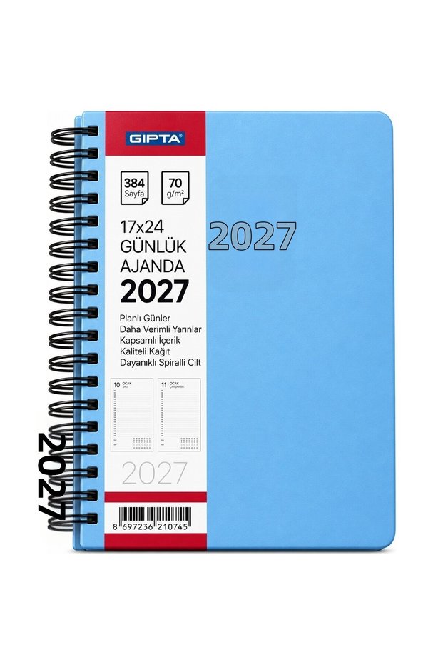 406-Sek 17x24 Daily Planner, Eco Spiral-Bound, Light Blue