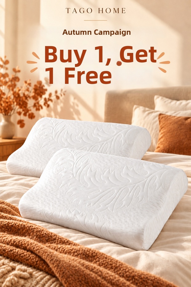 2 for 750 Gr! Orthopedic Visco Memory Foam Pillow with Neck Support (50X32X10 cm).