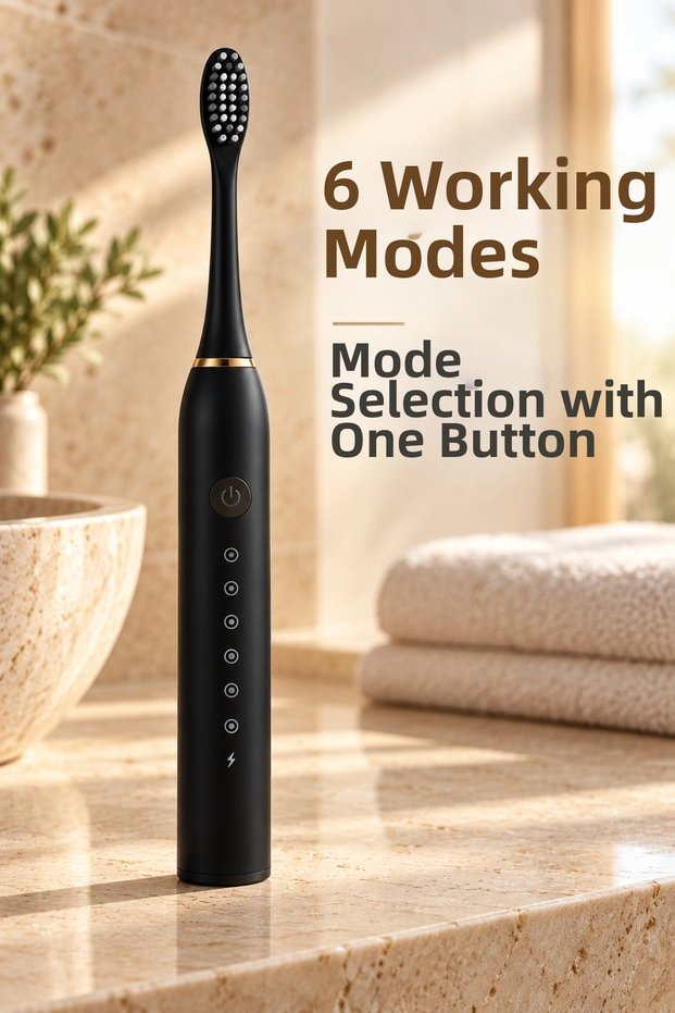 Black electric toothbrush ipx7 waterproof