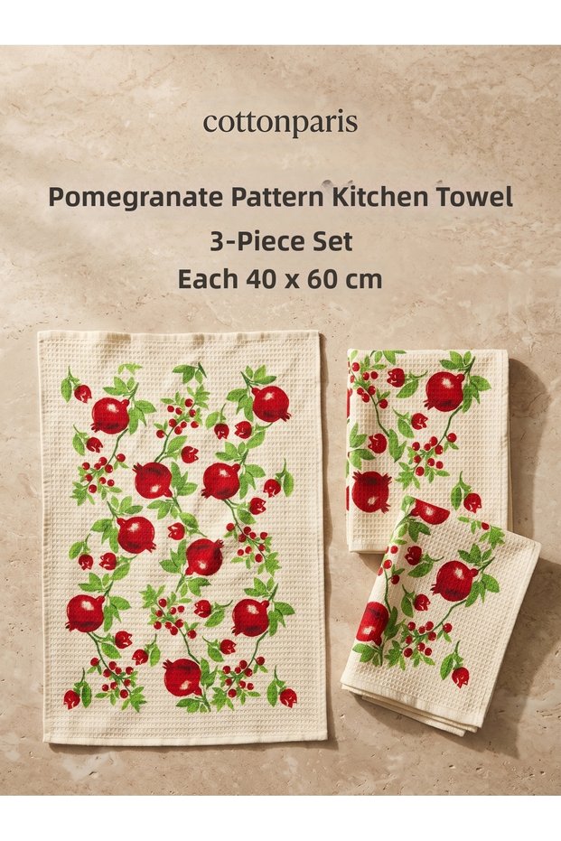 3-Piece Kitchen Towel Set | Dish Towel and Hand Towel | Highly Absorbent | 40x60 cm