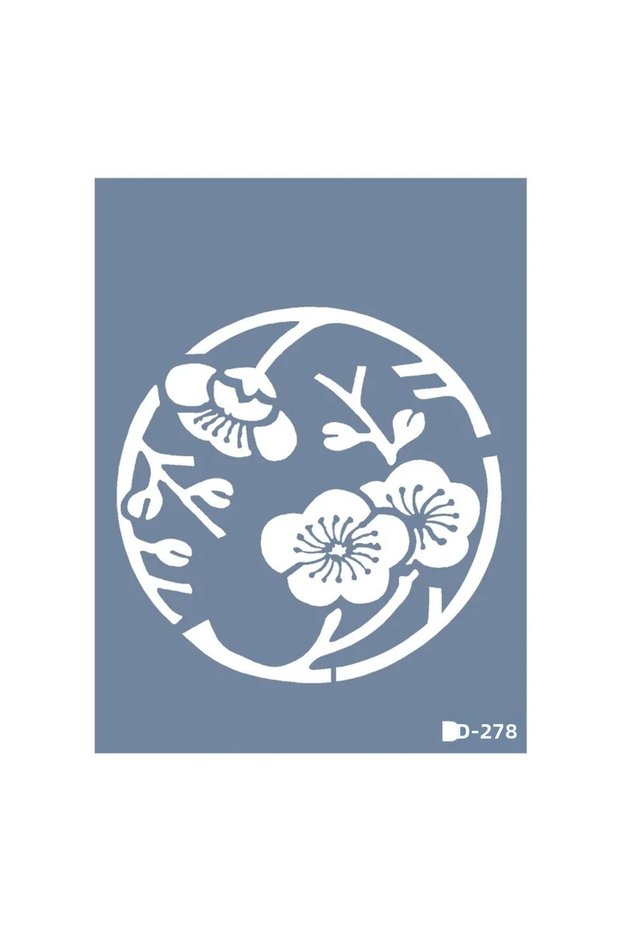 D278 Flower Pattern D Series Stencil 15x20 cm