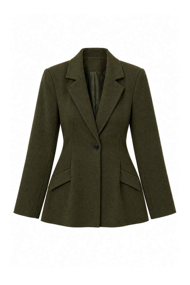 Khaki Fitted Cashmere Blazer Jacket Twoaw26Bc00054
