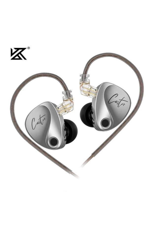 Harman NO MIC KZ Castor 2DD Dynamic in Ear Earphone High-end Tunable Earphones HiFi Bass Monitor Hea