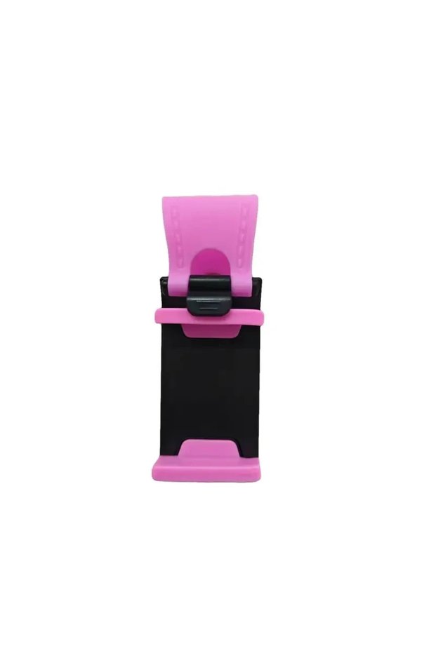 pink New Universal Car Phone Bracket Car Steering Wheel Car Navigation Rack Telescopic Clip Mobile