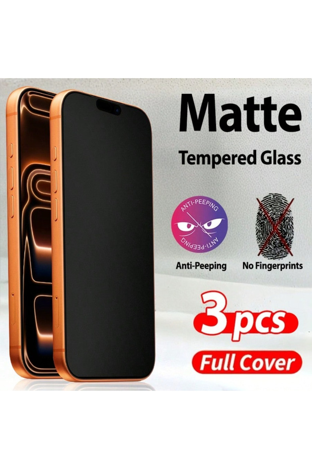 iPhone 16 Pro Max Tempered Glass Film black 3 Pcs Matte Anti-Peeping Tempered Glass Screen Protector