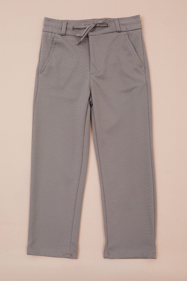 Tie-Waist Jacquard Boys' Trousers