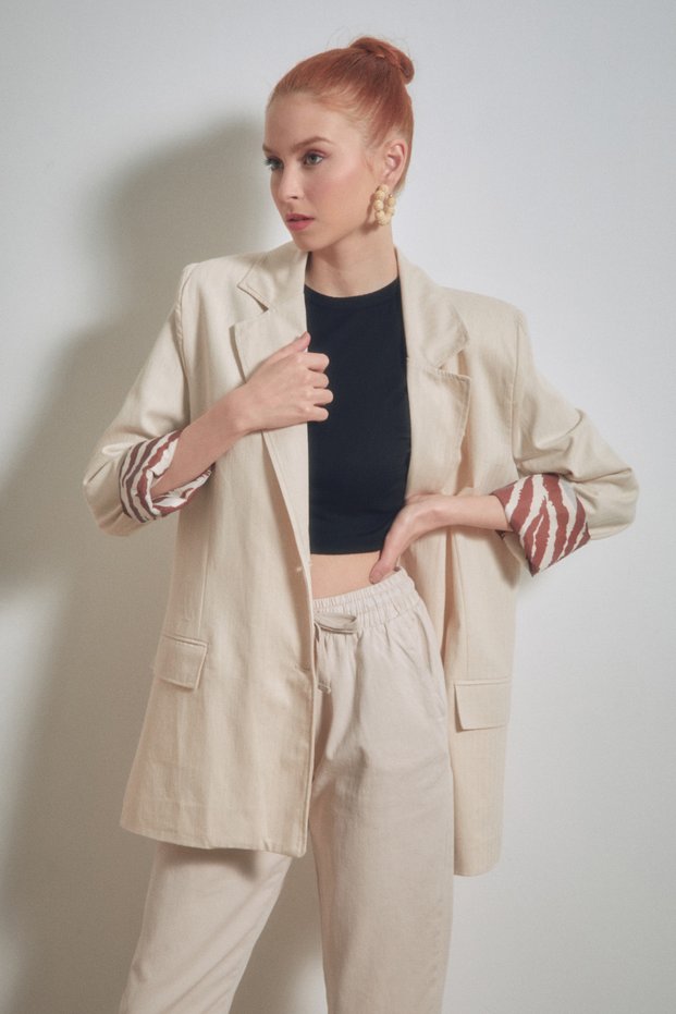 High Waist Elastic Waist Trousers